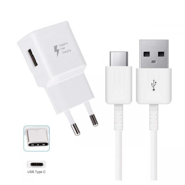 CARGADOR ORIGINAL SAMSUNG CARGA R&Aacute;PIDA TIPO C BLANCO BLANCO