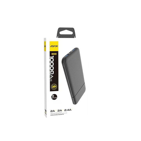 BATERIA EXT. ASPOR LED 10.000 CARGA RAPIDA TIPO C 389 NEGRA NEGRA