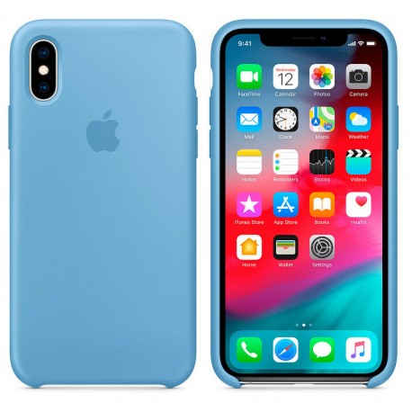 ESTUCHE IPHONE  XS MAX TIPO ORIGINAL NEGRO CELESTE OSCURO
