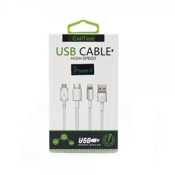 CABLE USB 3 EN 1 CELLTEST CARGA RAPIDA