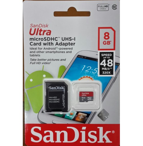 TARJETA DE MEMORIA SANDISK 8GB CLASE 10 ORIGINAL