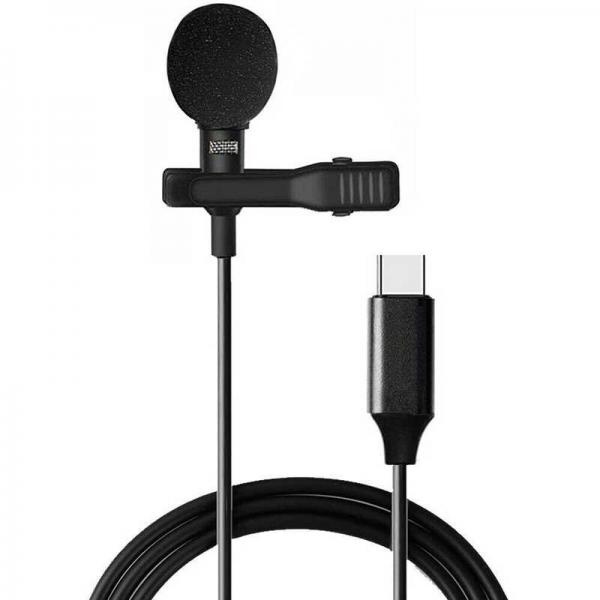 MICROFONO CON CABLE DE TIPO C CON CLIP DE CUELLO