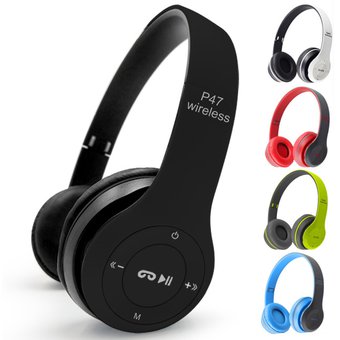 AUDIFONOS BLUETOOH P47 AZUL NEGRO