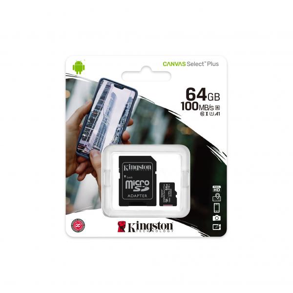 TARJETA MICRO SD CANVAS DE 64GB KINGSTON