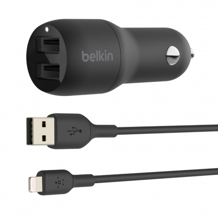 CARGADOR  IPHONE 24W DUAL USB A LIGHTNING BELKIN ORIGINAL