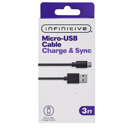 CABLE INFINITIVE USB A MICRO 3FT GEN&Eacute;RICO