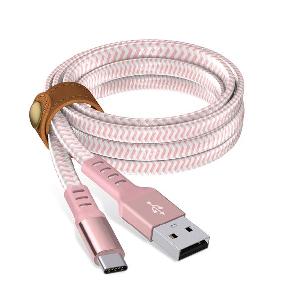 CABLE JUST WIRELESS TIPO C 6FT ROSADO ROSADO
