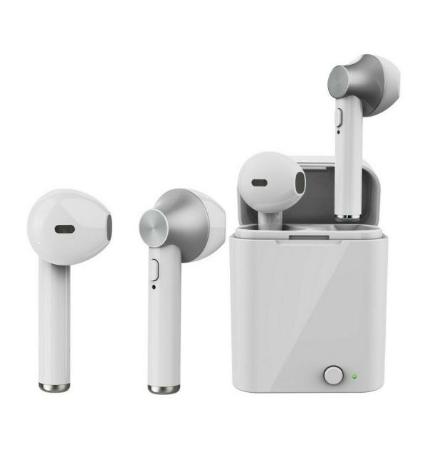 AUDIFONO BLUETOOTH GENTEK TW3 BLANCO/PLATA BLANCO/PLATA
