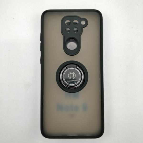 ESTUHE REDMI NOTE 9 COVER ANILLO NEGRO