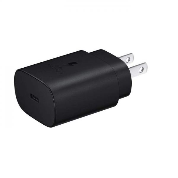 CUBO CARGADOR SAMSUNG USB C 25W TIPO ORIGINAL GENERICO (SIN CABLE) NEGRO NEGRO