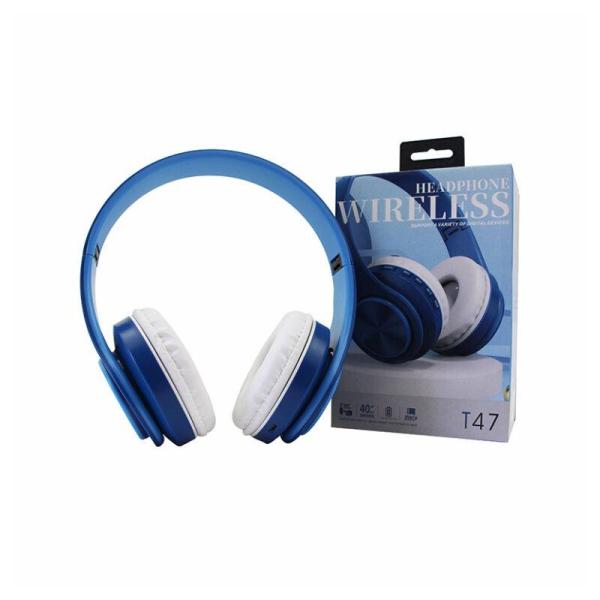 AUDIFONOS BLUETOOTH T47 AZUL AZUL AZUL