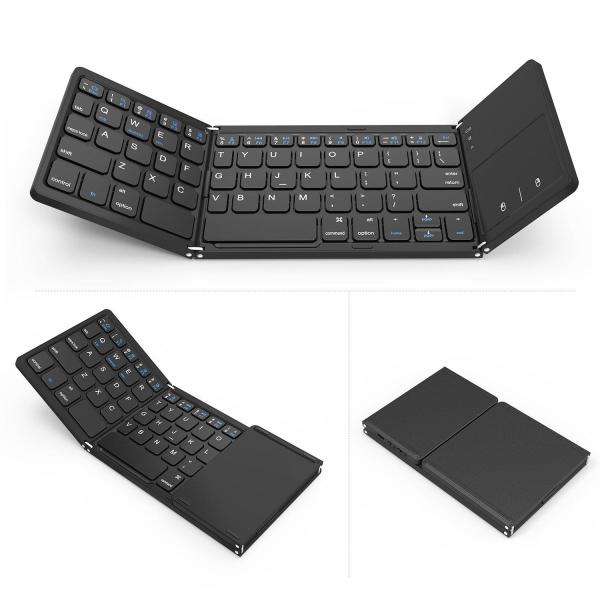 TECLADO INALAMBRICO FLEXIBLE CON MOUSE PAD NEGRO NEGRO